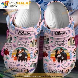 Outlander Movie Pink 3D Funny Crocs Clogs