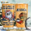 Owl Books Retro Personalized Drink Coffee Tumbler