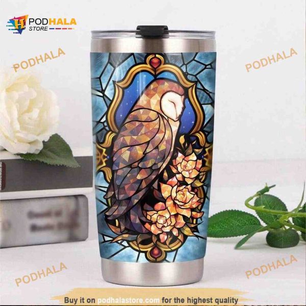 Owl Glasses Gift Travel Coffee Tumbler All Over Print 3D