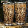Owl Leather Pattern Stainless Steel Cup Coffee Tumbler