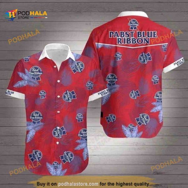 Pabst Blue Ribbon Beer Hawaiian Shirt, Summer Beach Gift Aloha Shirt