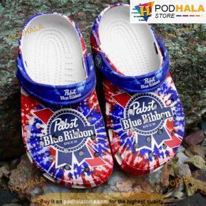 Pabst Blue Ribbon Beer Tie Dye 3D Funny Crocs