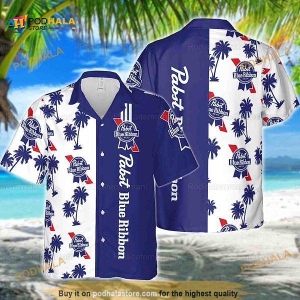Pabst Blue Ribbon Hawaiian Shirt, Beach Gift For Friend Aloha Shirt