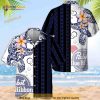 Pabst Blue Ribbon Hawaiian Shirt, Polynesian Blend Ocean Turtle Aloha Shirt