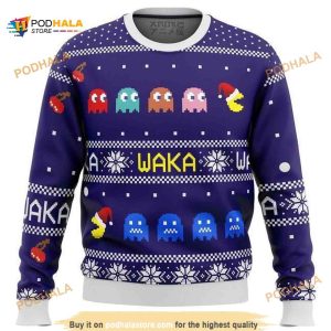 Pacman Waka Waka All Over Printed Funny Ugly Sweater