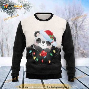 Panda Cup All Over Printed Funny Ugly Sweater