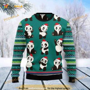 Panda Group All Over Printed Funny Ugly Sweater