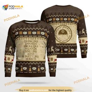 Party Like Hobbits LOTR Lord Of The Rings Ugly Christmas Sweater