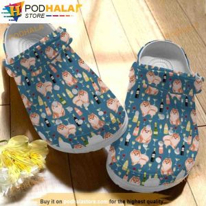 Party Pomeranian And Wine Dog 3D Funny Crocs