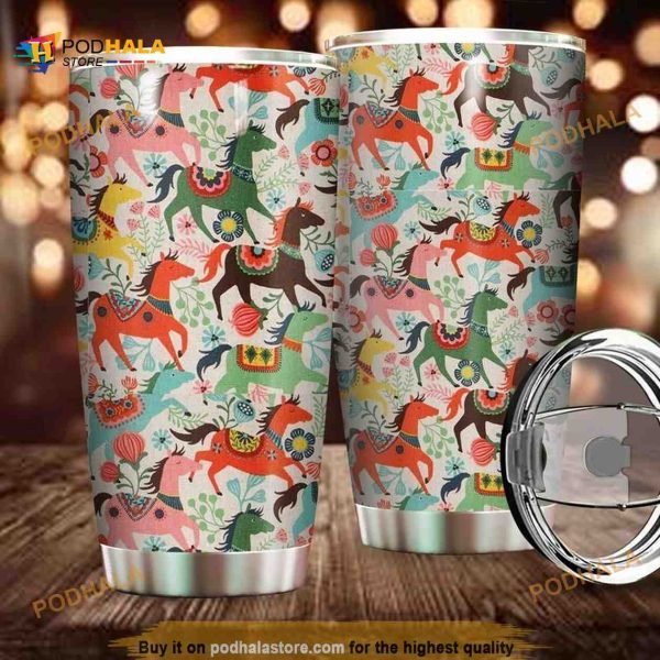 Pattern Horses Stainless Steel Cup Coffee Tumbler