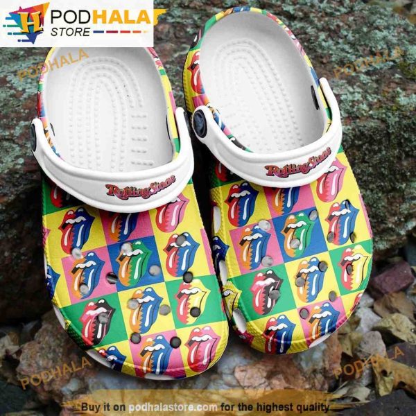 Pattern Rolling Stone 3D Funny Crocs