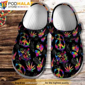 Peace Hippie Weed 3D Funny Crocs Clog Shoes