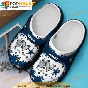 Peace Love And Dallas Cowboys 3D Funny Crocs Slippers
