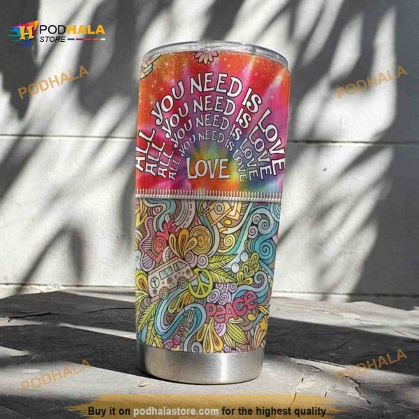 Peace Love Hippie Van Stainless Steel Cup Coffee Tumbler