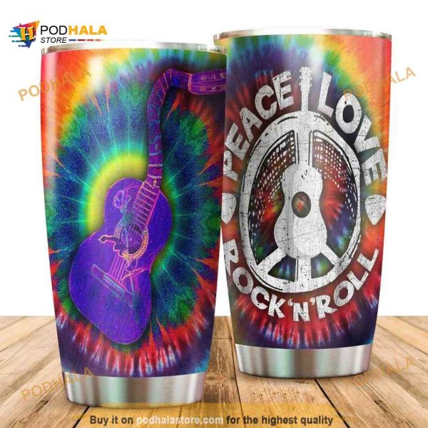 Peace Love Rock’N Roll Stainless Steel Cup Coffee Tumbler