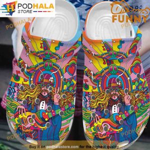 Peace Man Hippie 3D Funny Crocs