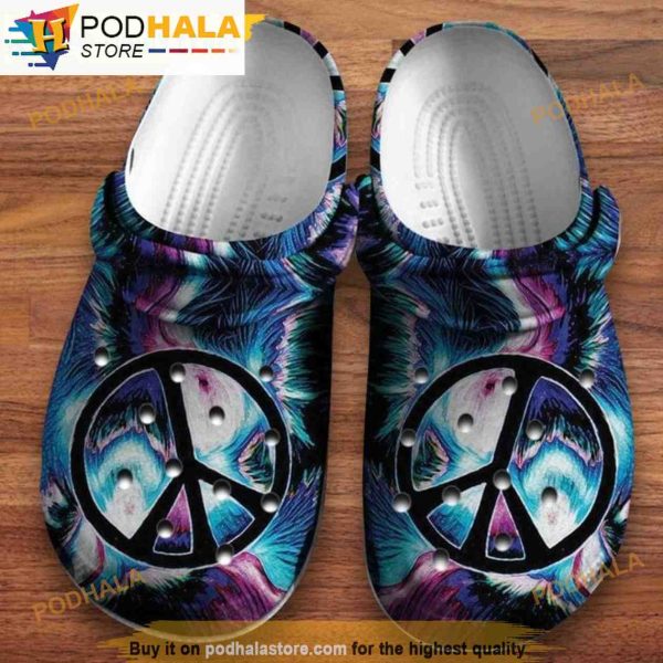 Peace Symbol Tie Dye 3D Funny Crocs Clog Shoes