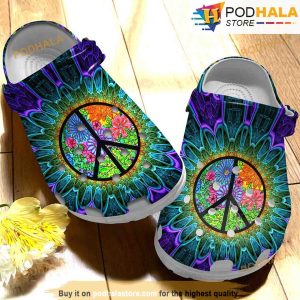 Peace Trippy Hippie 3D Funny Crocs