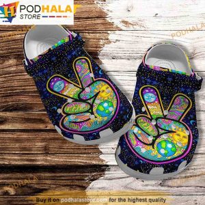 Peace Weed Funny Earth Sun Moon Cannabis 3D Funny Crocs