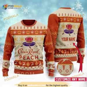 Peach Crown Royal Personalized Xmas Ugly Christmas Sweater