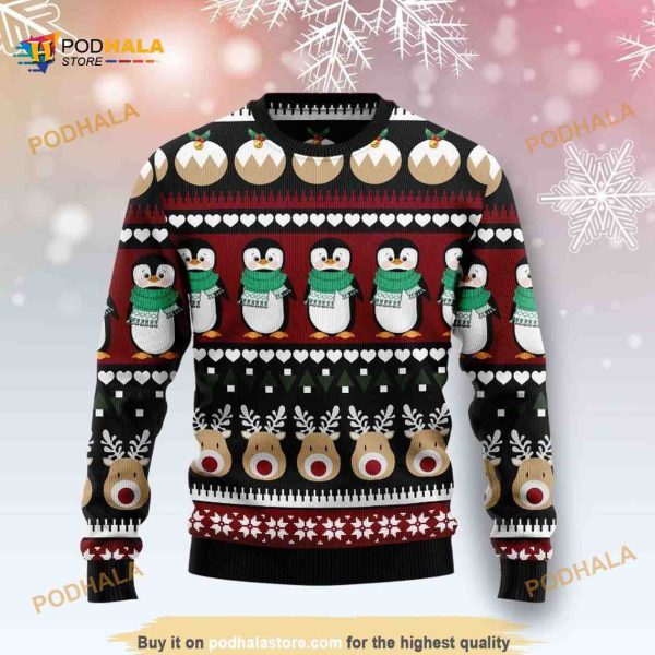 Penguin Group All Over Printed Funny Ugly Sweater