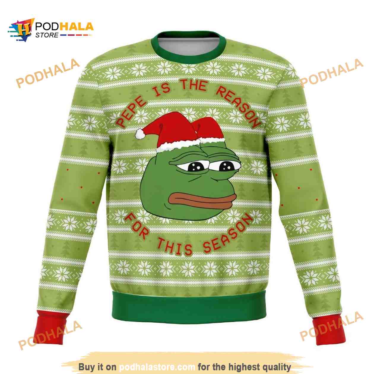 Pepe The Frog Dank All Over Printed Funny Ugly Sweater Pepe The Frog Dank All Over Printed Funny Ugly Sweater