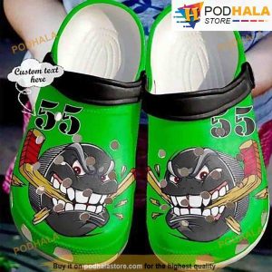 Personalize Angry Hockey Green 3D Funny Crocs