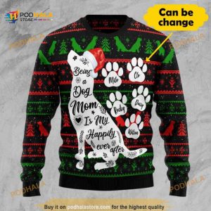 Personalize Being A Dog Mom All Over Printed Funny Ugly Sweater