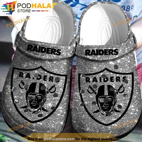 Personalized 3D Funny Crocs Oakland Raiders Shoes Mens