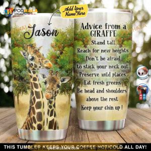 Personalized Advice From A Giraffe Gift Travel Custom Coffee Tumbler