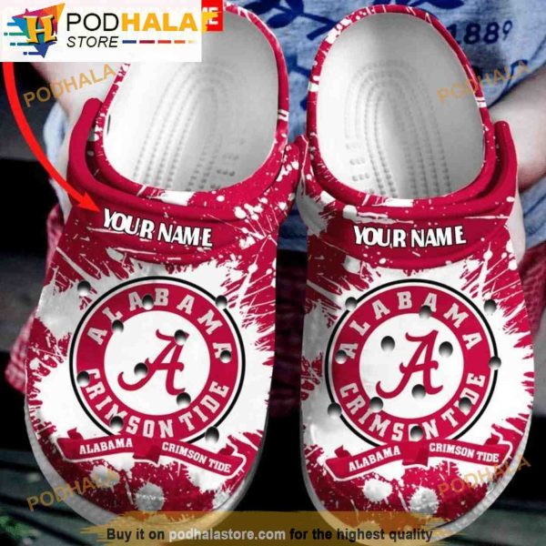 Personalized Alabama Football 3D Funny Crocs Clog Shoes
