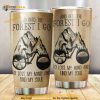Personalized And Into The Forest I Go Map Pattern Cycling Custom Coffee Tumbler