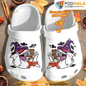 Personalized Angry Shark 3D Funny Crocs Cosplay Halloween Ghost