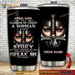 Personalized April Girl Gift Travel Custom Coffee Tumbler