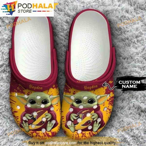 Personalized Arizona Cardinals NFL Baby Yoda 3D Funny Crocs