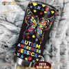 Personalized Autism Butterfly Peace Love Custom Coffee Tumbler