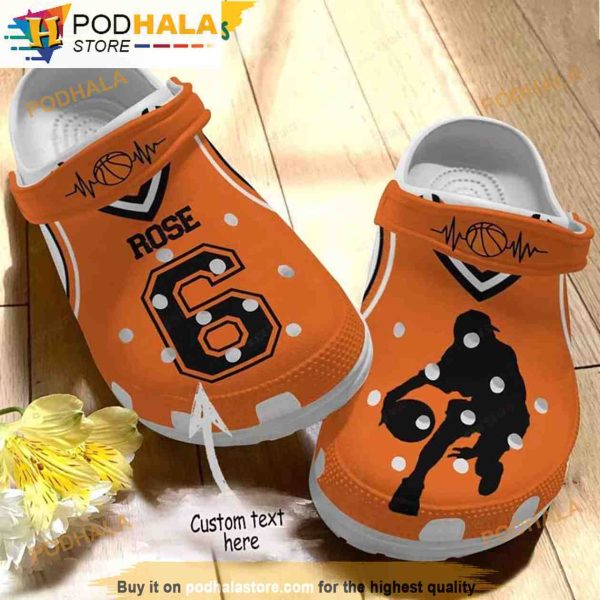 Personalized Basketball Legends Orange 3D Funny Crocs