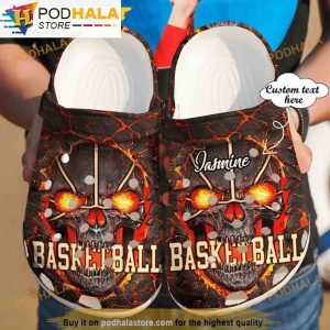 Personalized Basketball Skull Gifts 3D Funny Crocs