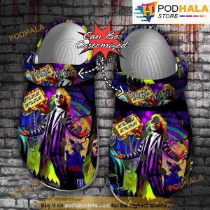 Personalized Beetlejuice 3D Funny Halloween Crocs, Horror Movies Clogs Shoes