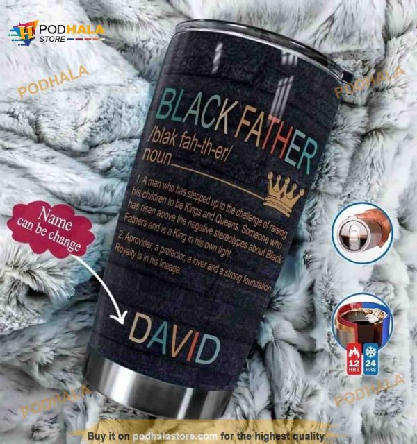 Personalized Black Father Definition Travel Custom Coffee Tumbler All Over Print