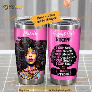 Personalized Black Woman Recipe 1cup 100 Strong Custom Coffee Tumbler