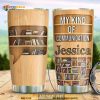 Personalized Book Lover Communication Wood Style Custom Coffee Tumbler