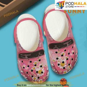 Personalized Breast Cancer Pink Car 3D Funny Crocs