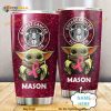 Personalized Breast Cancer Survivor Baby Yoda Hug Custom Coffee Tumbler