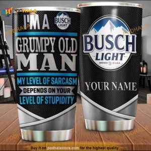 Personalized Busch Light I’m A Grumpy Old Man Custom Coffee Tumbler
