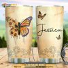 Personalized Butterfly Faith Sunflower Custom Coffee Tumbler