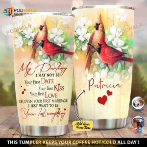 Personalized Cardinal My Darling Gift Travel Custom Coffee Tumbler