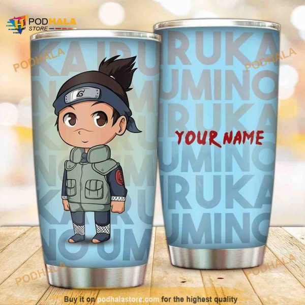 Personalized Chibi Iruka Umino Naruto Anime Custom Coffee Tumbler