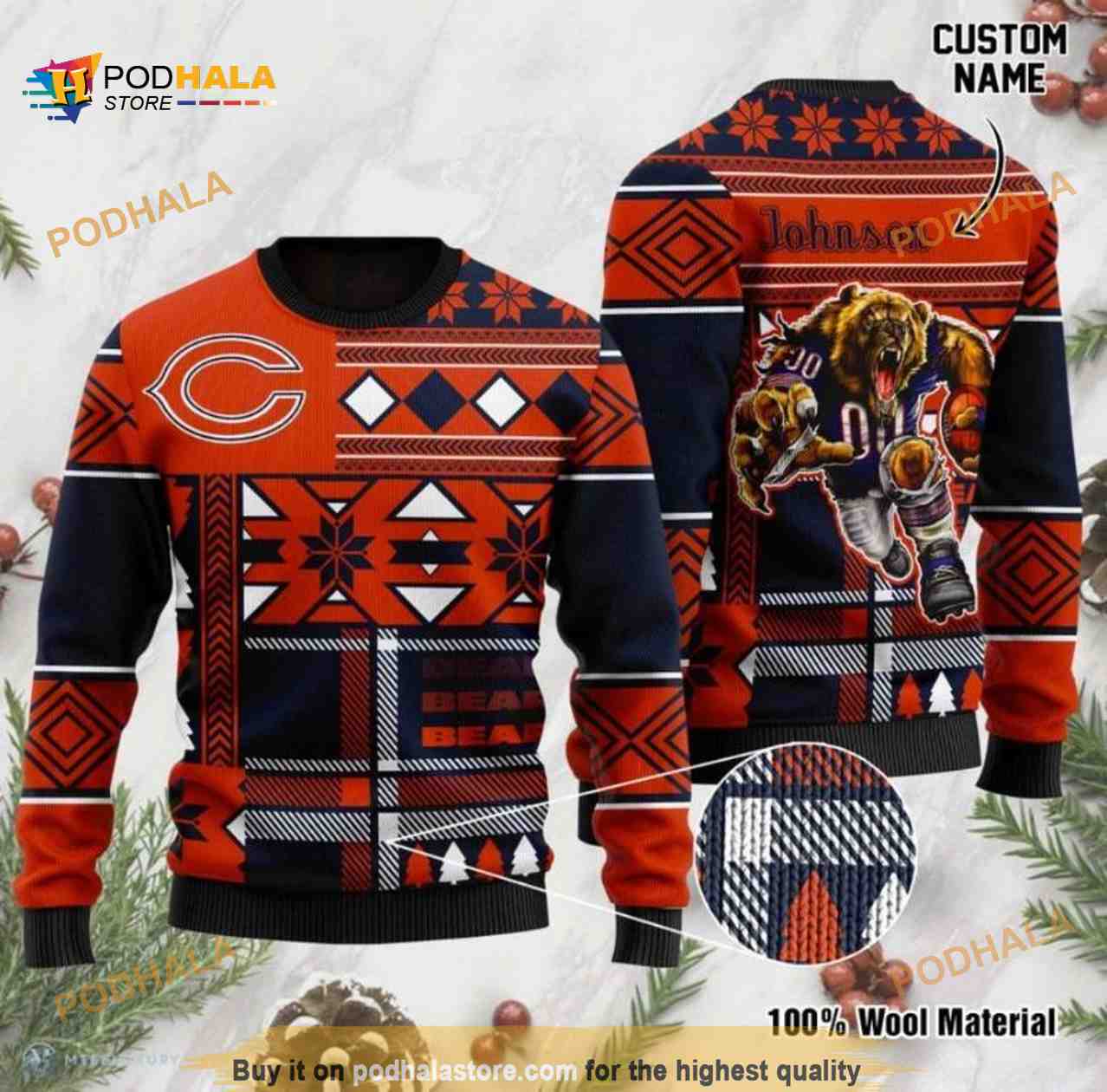 Personalized Chicago Bears All Over Printed Funny Ugly Sweater - Bring Your  Ideas, Thoughts And Imaginations Into Reality Today