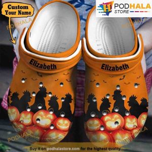 Personalized Chickens Pumpkins 3D Funny Halloween Crocs